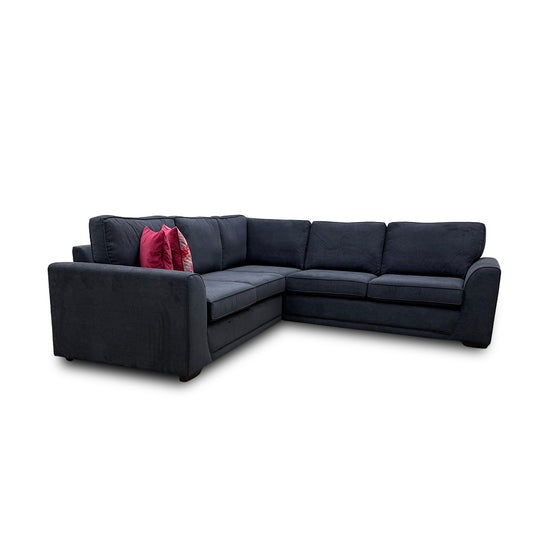 'Orka' Black Plaza Linen 2 Corner 2 Sofa