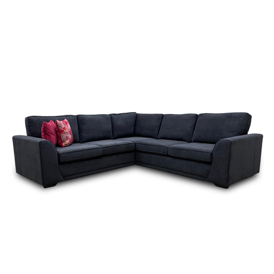 'Orka' Black Plaza Linen 2 Corner 2 Sofa