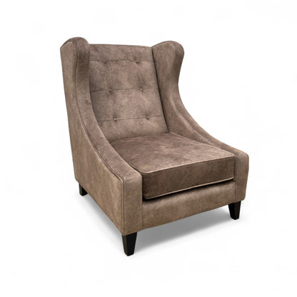Oh So Glam ‘Mariah’ Dapple Chocolate-Tri No Insert Velvet Accent Wing Chair (Ariana)