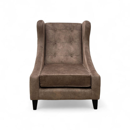 Oh So Glam ‘Mariah’ Dapple Chocolate-Tri No Insert Velvet Accent Wing Chair (Ariana)