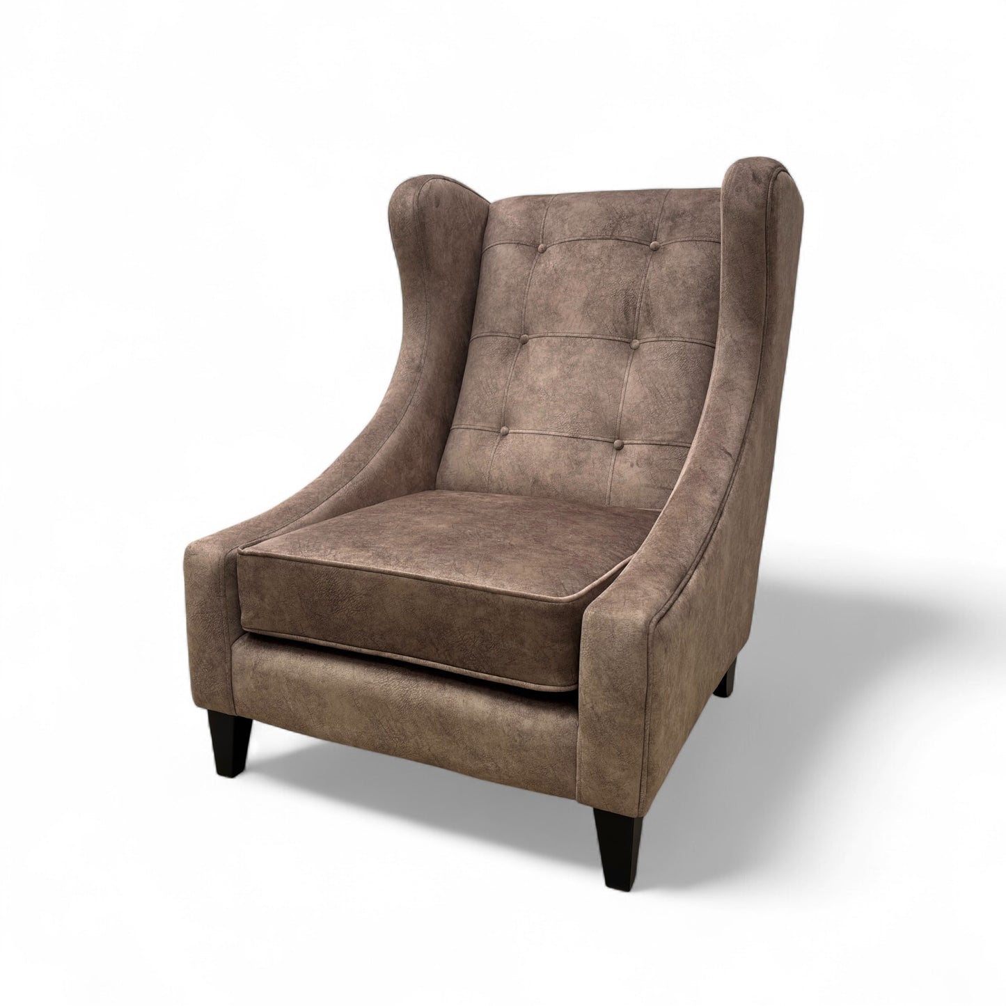 Oh So Glam ‘Mariah’ Dapple Chocolate-Tri No Insert Velvet Accent Wing Chair (Ariana)