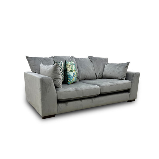 'Plush' Dove Velvet Pillow Back 2 Seater Sofa