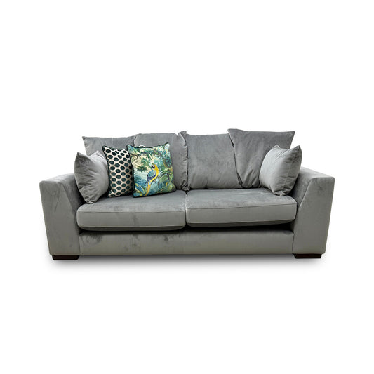 'Plush' Dove Velvet Pillow Back 2 Seater Sofa