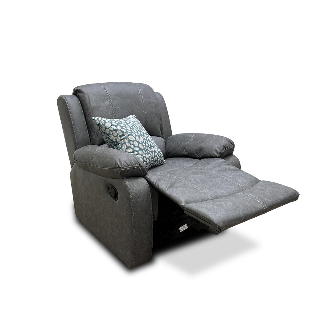 ‘Bennett’ Dark Grey Endurance Fabric Manual Recliner Armchair