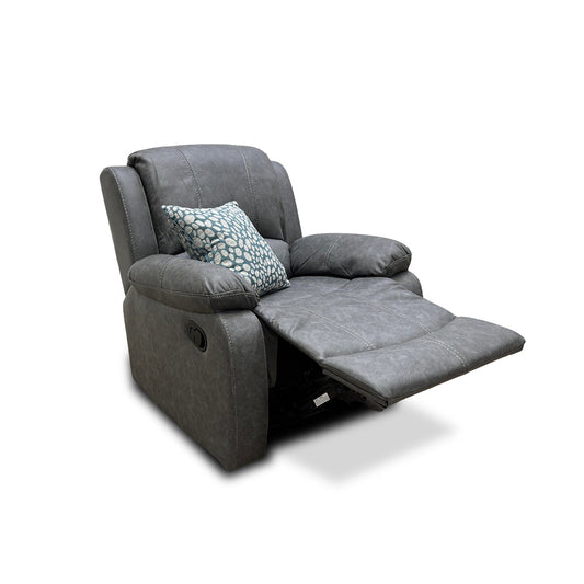 ‘Bennett’ Dark Grey Endurance Fabric Manual Recliner Armchair
