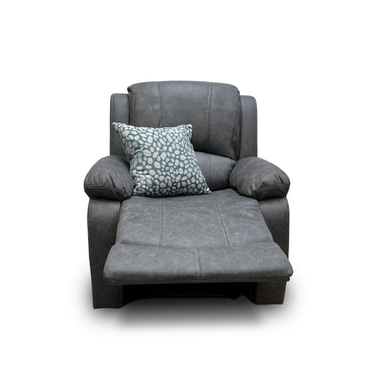 ‘Bennett’ Dark Grey Endurance Fabric Manual Recliner Armchair