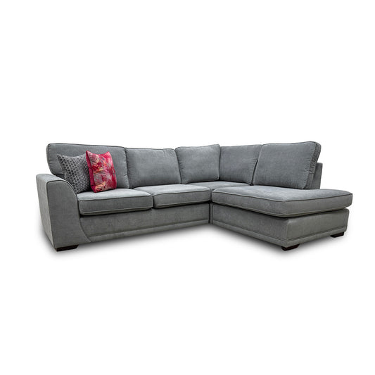'Orka' Graphite Plaza Linen Left Hand Facing Arm Open End Chaise Sofa