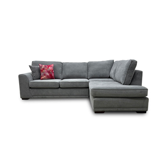 'Orka' Graphite Plaza Linen Left Hand Facing Arm Open End Chaise Sofa
