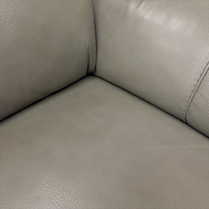 ‘Utah'Grey Le-9308 Leather 3 Seater Power Recliner Sofa with Power Headrests and Power Lumbar