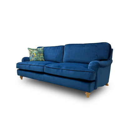 'Jardim' Royal Blue Sensual Velvet 4 Seater Sofa