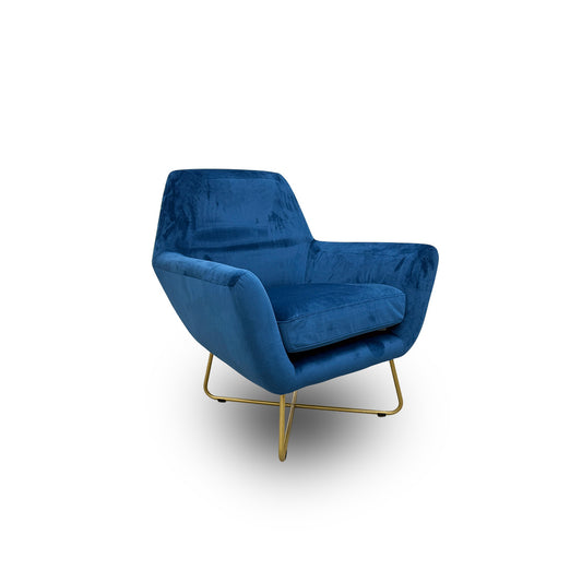 'Plush' Royal Blue Velvet Accent Chair
