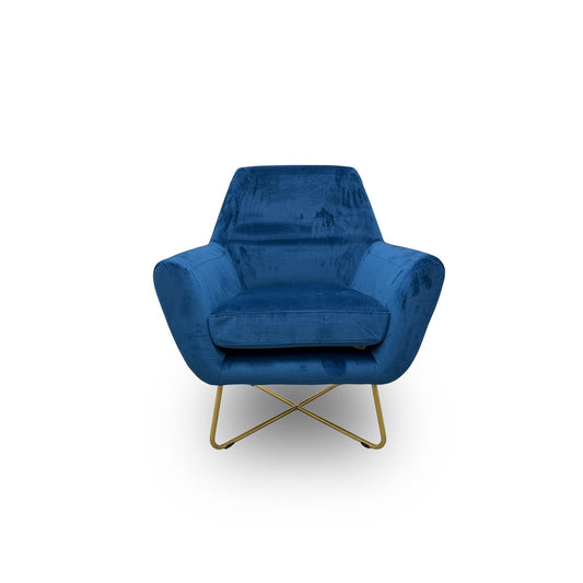 'Plush' Royal Blue Velvet Accent Chair