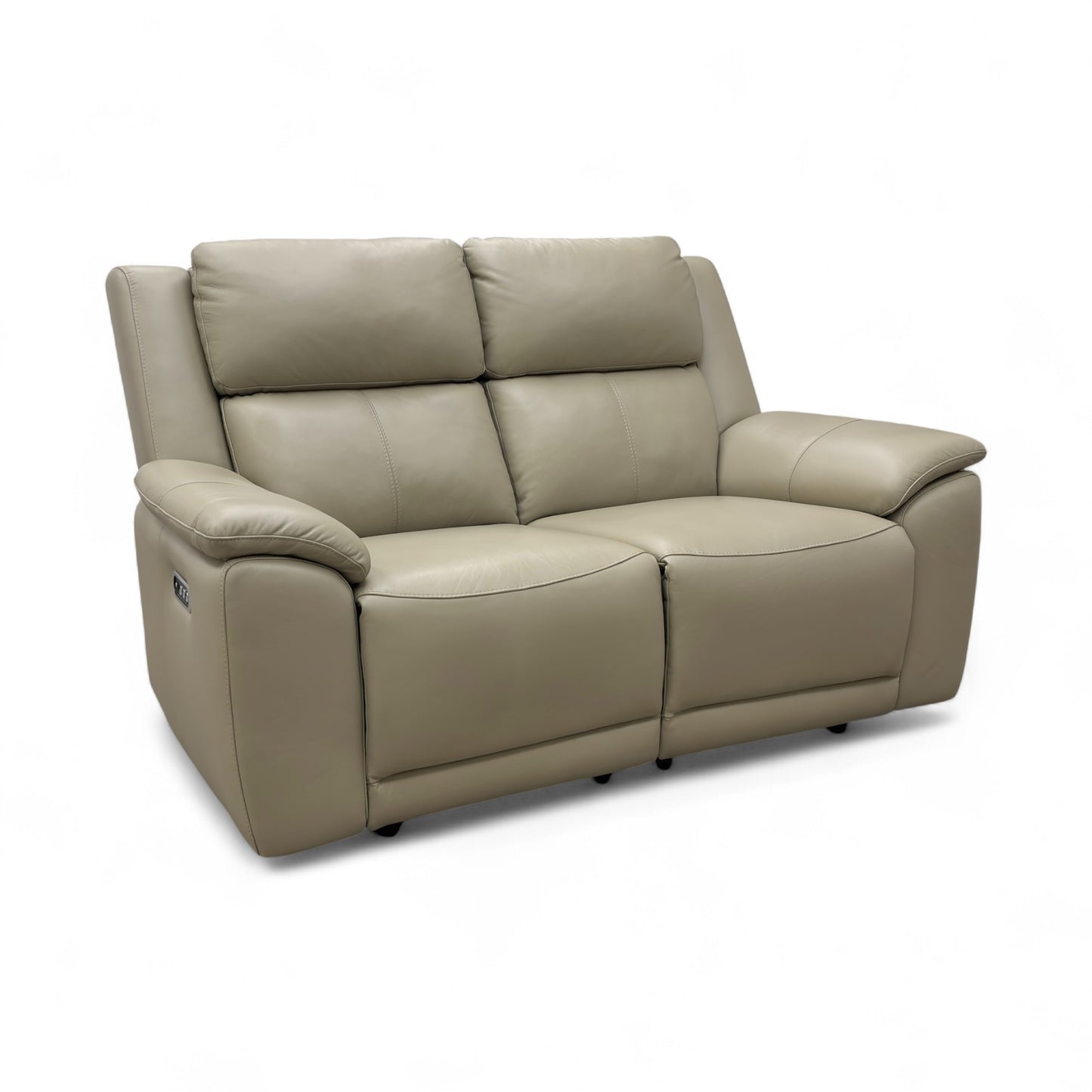 ‘Utah' Natural Sand La-4827 Leather 2 Seater Power Recliner Sofa with Power Headrests and Power Lumbar