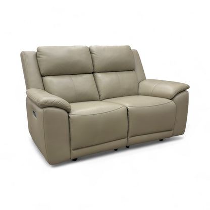 ‘Utah' Natural Sand La-4827 Leather 2 Seater Power Recliner Sofa with Power Headrests and Power Lumbar