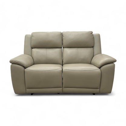 'Utah' Natural Sand La-4827 Leather 2 Seater Power Recliner Sofa with Power Headrests and Power Lumbar