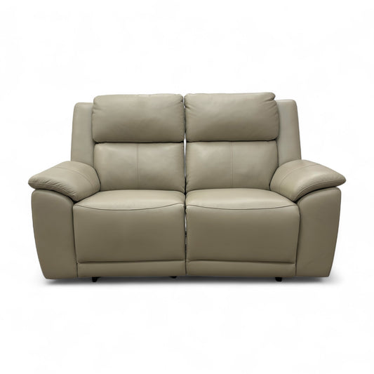 'Utah' Natural Sand La-4827 Leather 2 Seater Power Recliner Sofa with Power Headrests and Power Lumbar
