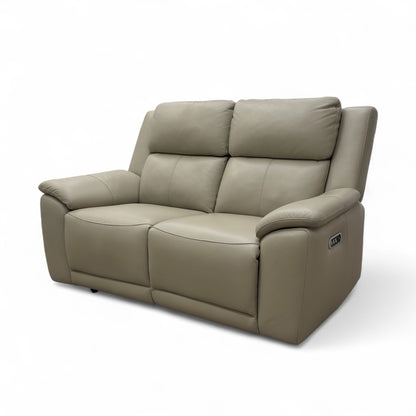 ‘Utah' Natural Sand La-4827 Leather 2 Seater Power Recliner Sofa with Power Headrests and Power Lumbar