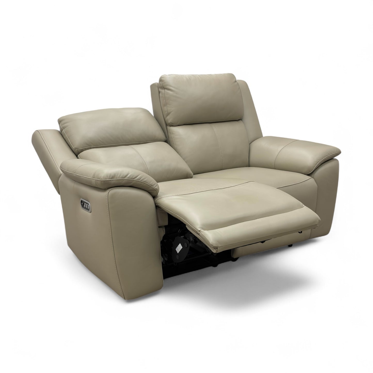 ‘Utah' Natural Sand La-4827 Leather 2 Seater Power Recliner Sofa with Power Headrests and Power Lumbar