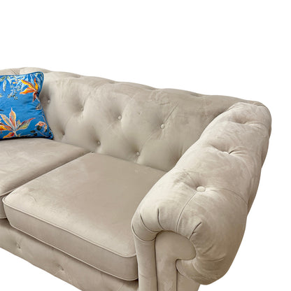 'Belair' Stone Sensual Velvet 2 Seater Sofa