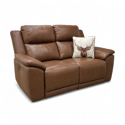 ‘Utah' Roast Lx-6414 Leather 2 Seater Power Recliner Sofa