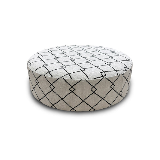 'Bow' Pattern Ivory Boucle Footstool