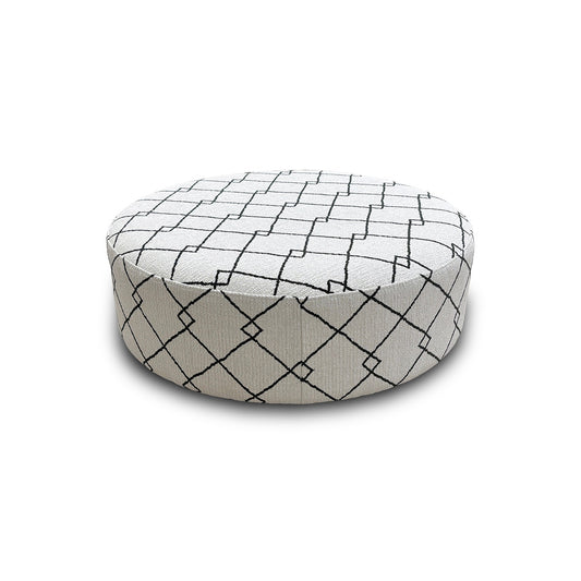 'Bow' Pattern Ivory Boucle Footstool