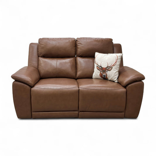 ‘Utah' Roast Lx-6414 Leather 2 Seater Power Recliner Sofa