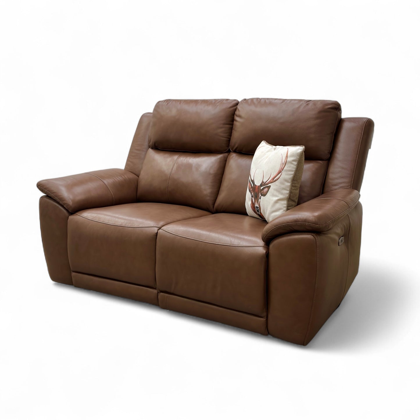 ‘Utah' Roast Lx-6414 Leather 2 Seater Power Recliner Sofa
