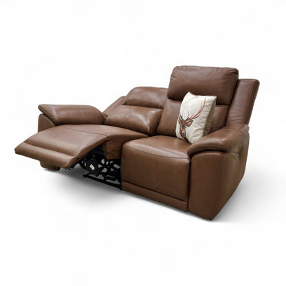 ‘Utah' Roast Lx-6414 Leather 2 Seater Power Recliner Sofa