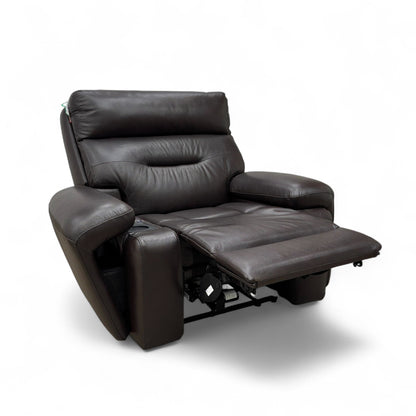 ‘Cinemax’ Lx-6402 Burgundy Leather Media Leather Power Recliner Chair with Power Headrest