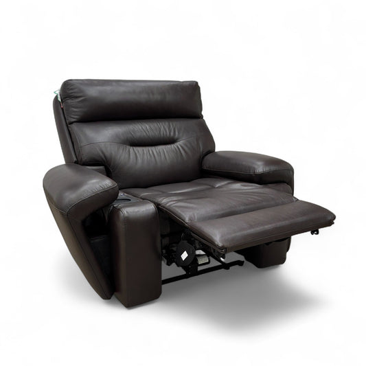 ‘Cinemax’ Lx-6402 Burgundy Leather Media Leather Power Recliner Chair with Power Headrest