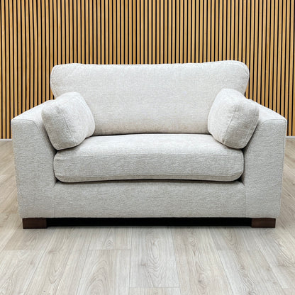‘Essie’ Cream Woven Fabric Snuggler Chair DFS