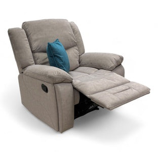 ‘Lydia’ Stone Velvet Manual Recliner Armchair