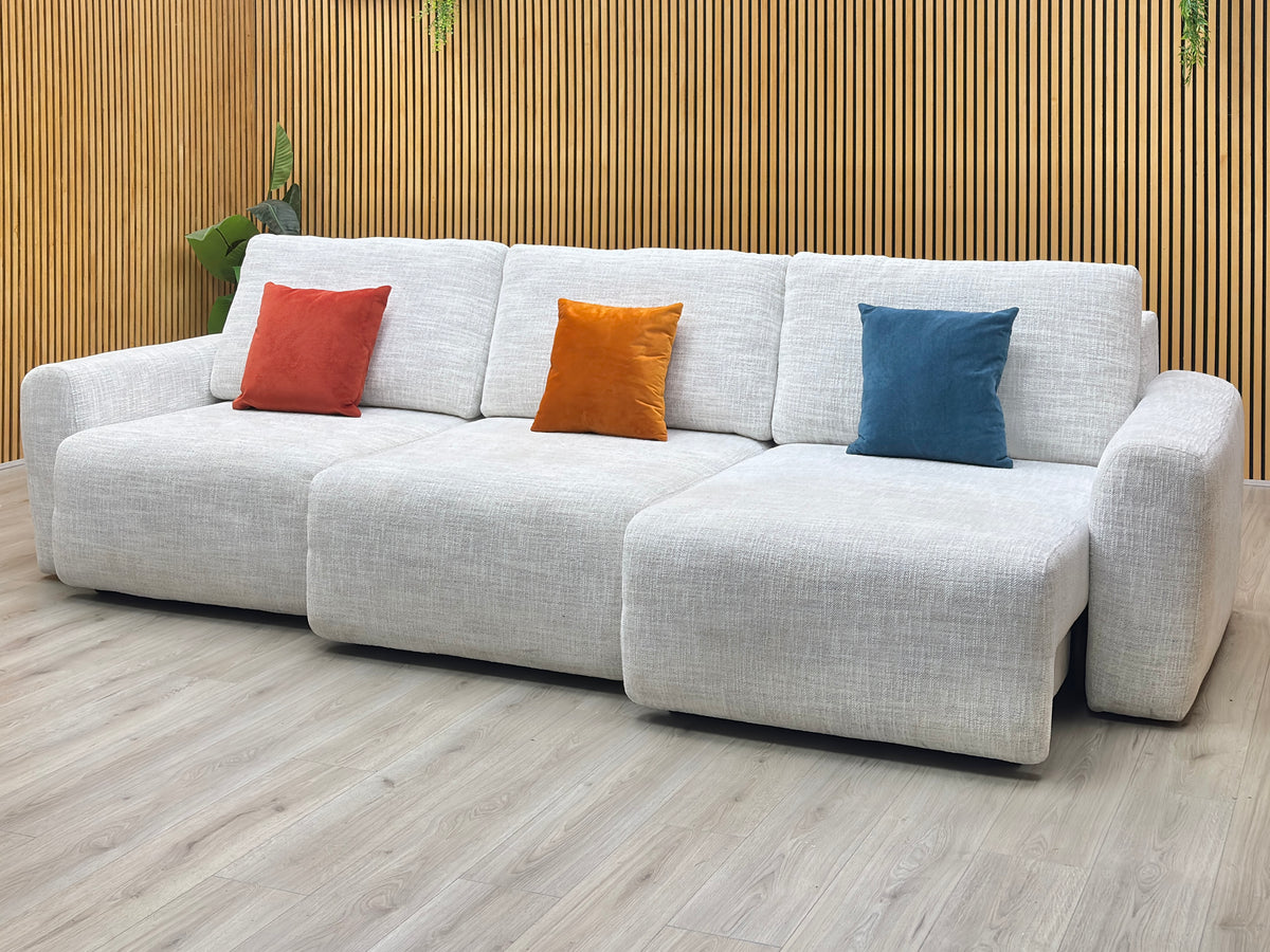 Ideal Home 'Gemini' Light Grey Fabric 3 Seater Sofa