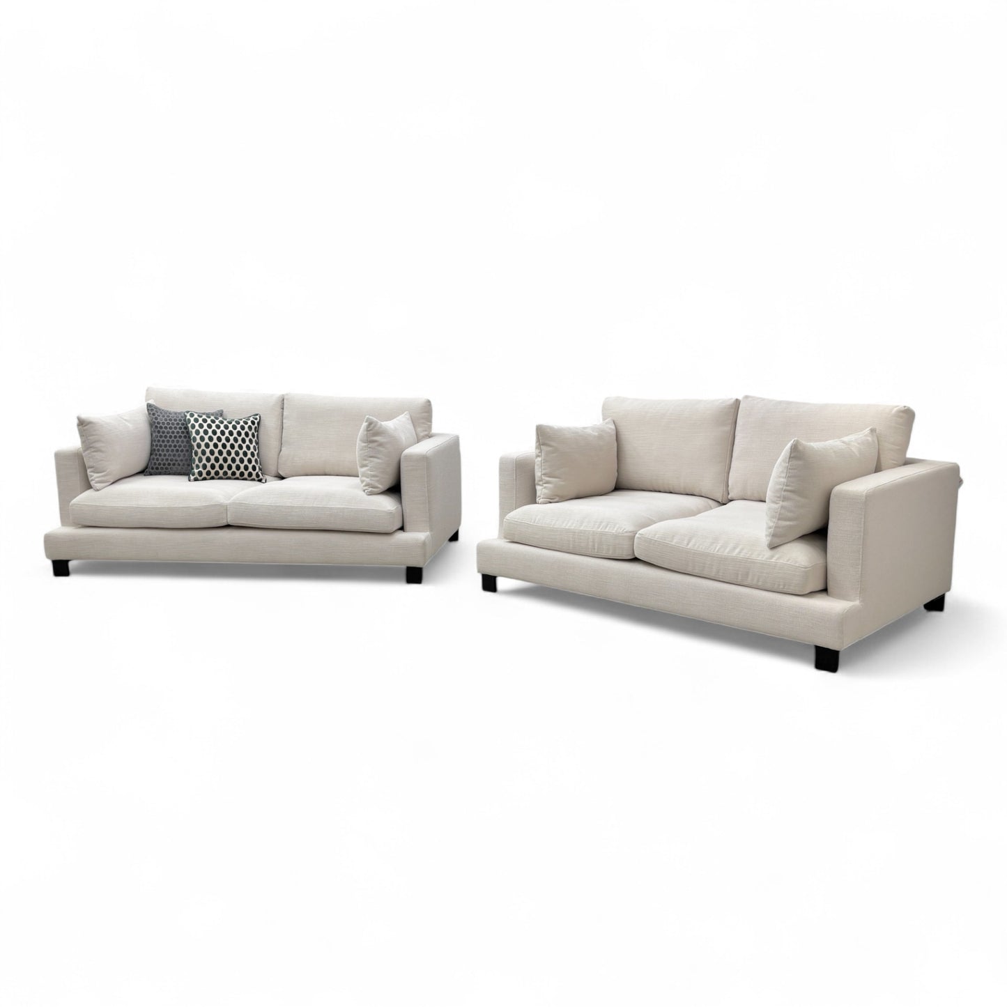 Dwell ‘Lugano’ Ivory Jagger Fabric 3 + 2 Seater Sofa Set