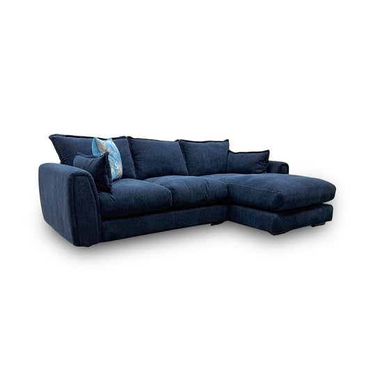 'Somerford' Navy Somerford Fabric Small Right Hand Facing Chaise End Sofa
