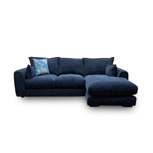 'Somerford' Navy Somerford Fabric Small Right Hand Facing Chaise End Sofa