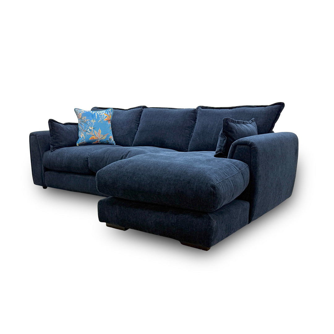 'Somerford' Navy Somerford Fabric Small Right Hand Facing Chaise End Sofa