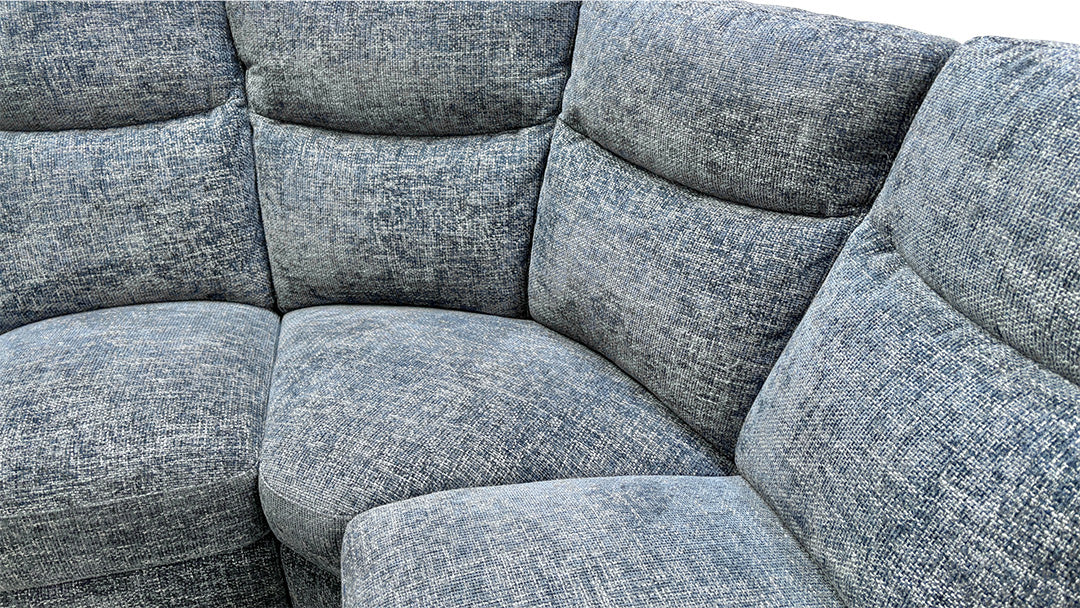 Compact Collection ‘Lille’ Navy Blue Large Fabric Power Recliner Corner Sofa