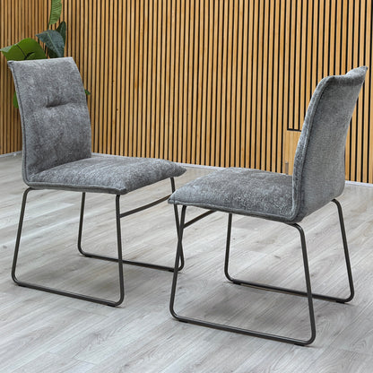 Connubia ‘Maya' Syu-Enil Taupe Fabric Pair of Lava Metal Leg Dining Chairs