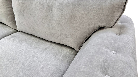 ‘Crompton’ Silver Chenille Fabric Chesterfield 3 + 2 Seater Sofa Set