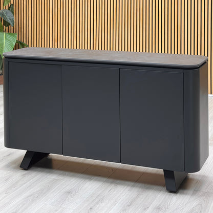 'Warrior' Grey Sintered Stone Top 3 Door Sideboard