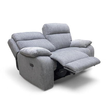 ‘Moreno’ Fab-Meo-R24 Haze Fabric 2 Seater Power Recliner Sofa