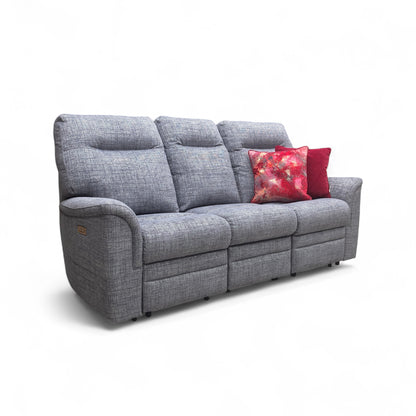 Parker Knoll ‘Hudson 23’ Dash Blue 001497-0080 Tight Weave Fabric 3 Seater Power Recliner Sofa