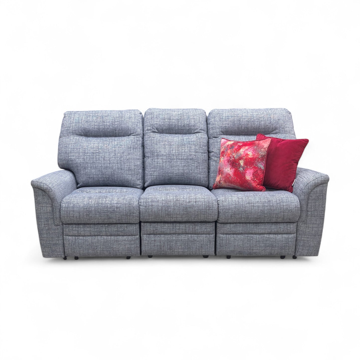 Parker Knoll ‘Hudson 23’ Dash Blue 001497-0080 Tight Weave Fabric 3 Seater Power Recliner Sofa