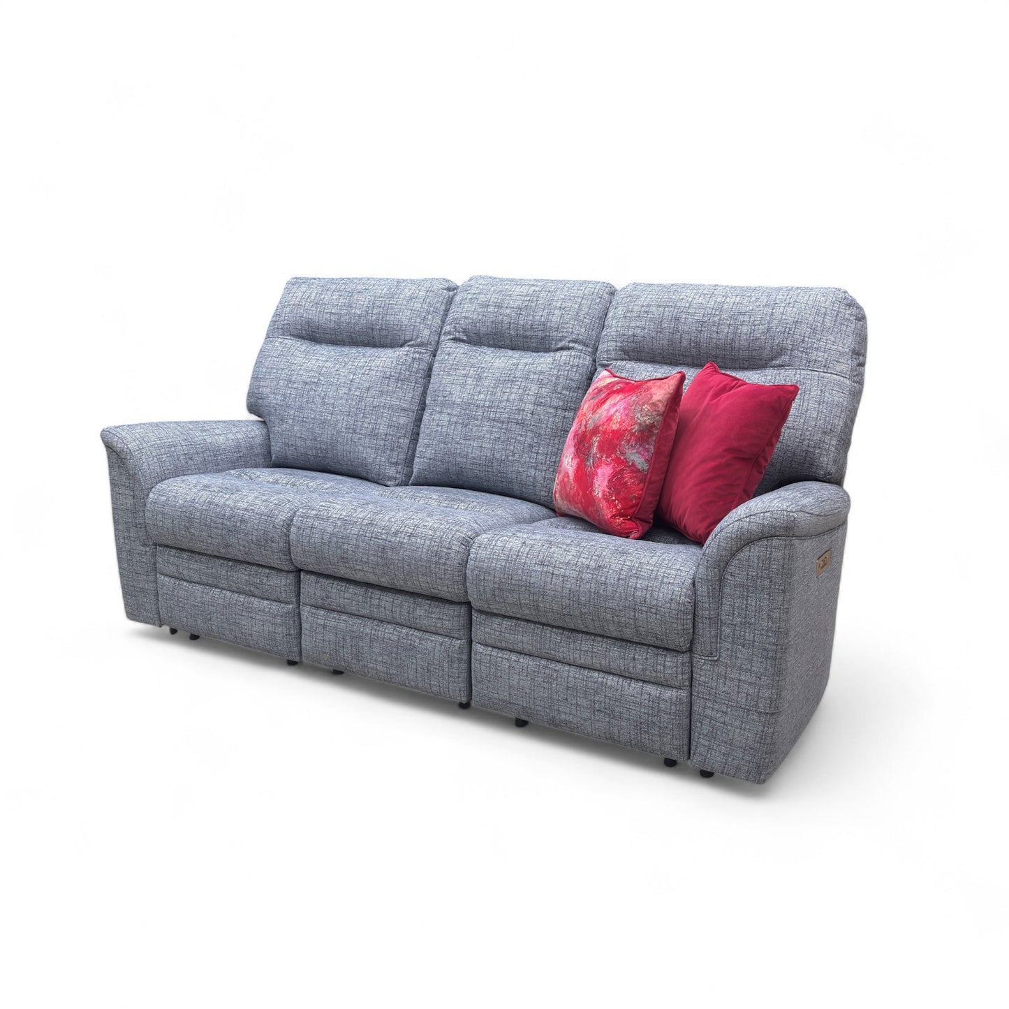 Parker Knoll ‘Hudson 23’ Dash Blue 001497-0080 Tight Weave Fabric 3 Seater Power Recliner Sofa