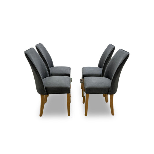 Furnitureland ‘Hamilton’ Charcoal Fabric Set of 4 Dining Chairs