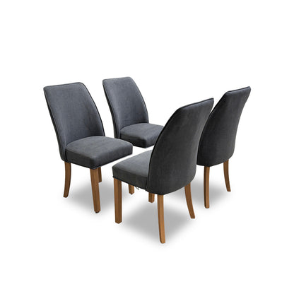 Furnitureland ‘Hamilton’ Charcoal Fabric Set of 4 Dining Chairs