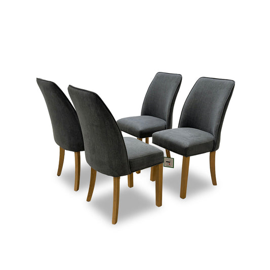 Furnitureland ‘Hamilton’ Charcoal Fabric Set of 4 Dining Chairs