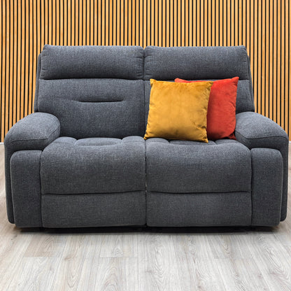 'Cinemax' Charcoal Grey Fabric 2 Seater Sofa